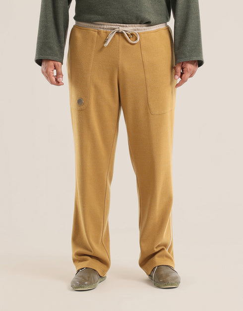 Reversible straight leg pants with elastic waistband